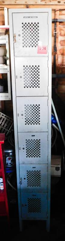 lot 104 image: metal 6 cubby locker