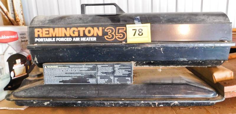 lot 78 image: Remmington 25 portable forced air heater in working condition