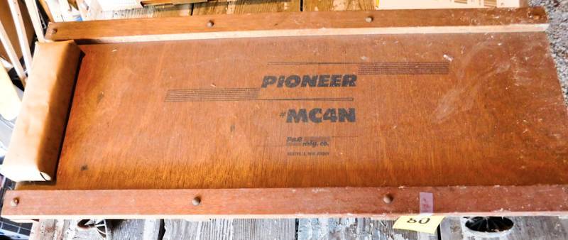lot 80 image: vintage wooden Pioneer auto creeper in good condition