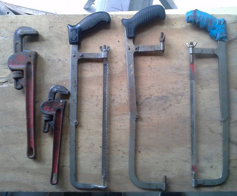 Pipe Wrenches and Hack Saws