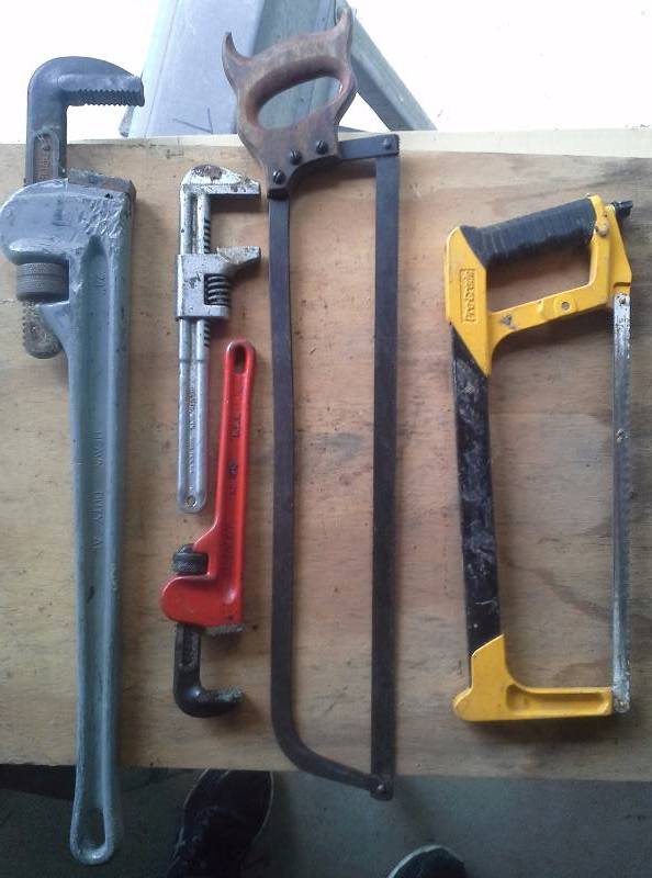 Pipe Wrenches and Hack Saws