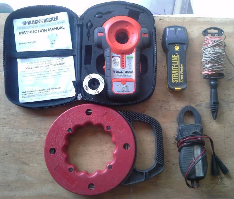 Stud Finder, String Line, Fish Tape