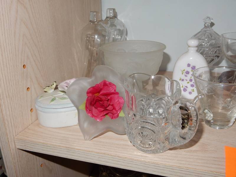 Misc. Glass Vessels and dishes as pictured.. Bring your own packaging