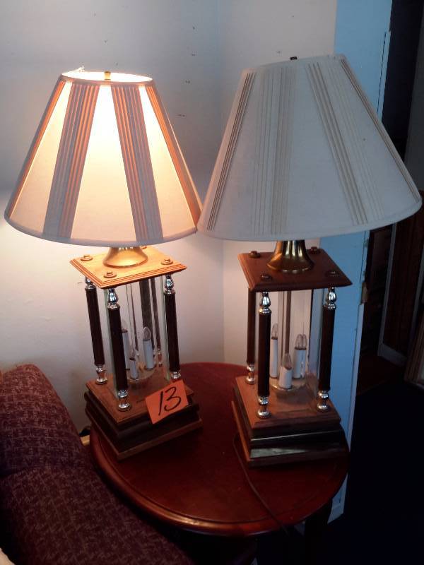 2 Mid century Modern Table Lamps with inner light bulbs.