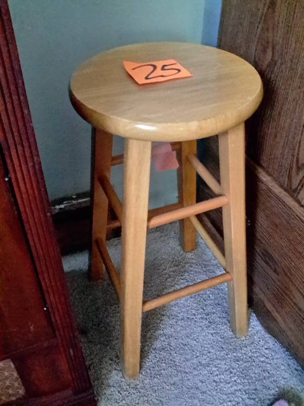 Solid wood Pine Stool, 12 in diameter x 24in h
