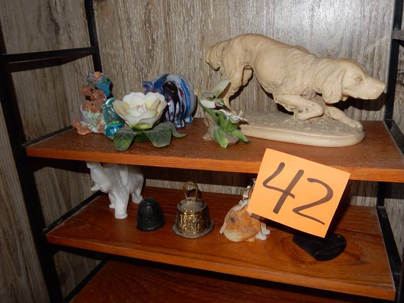 Plastic and Wood wall shelf and contents.