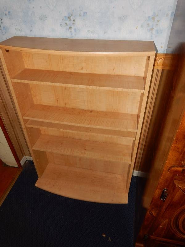 Small Display Shelf.  Simulated light wood