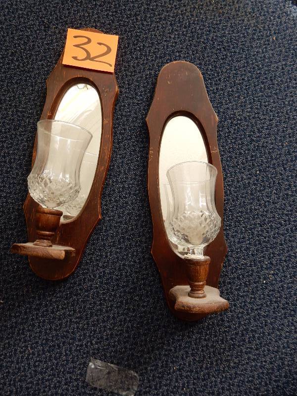 2 Mirrored Wall candle sconses.