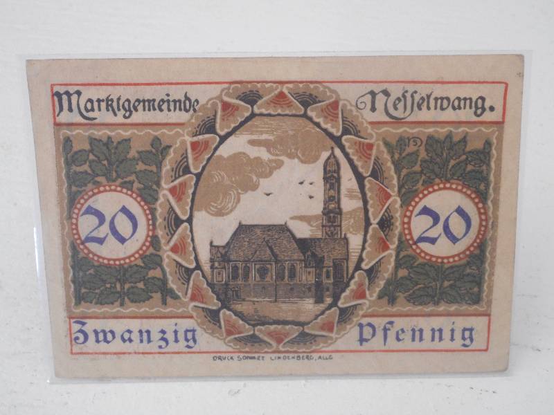 Germany - 20 Pfennig NoteCurrency,...
