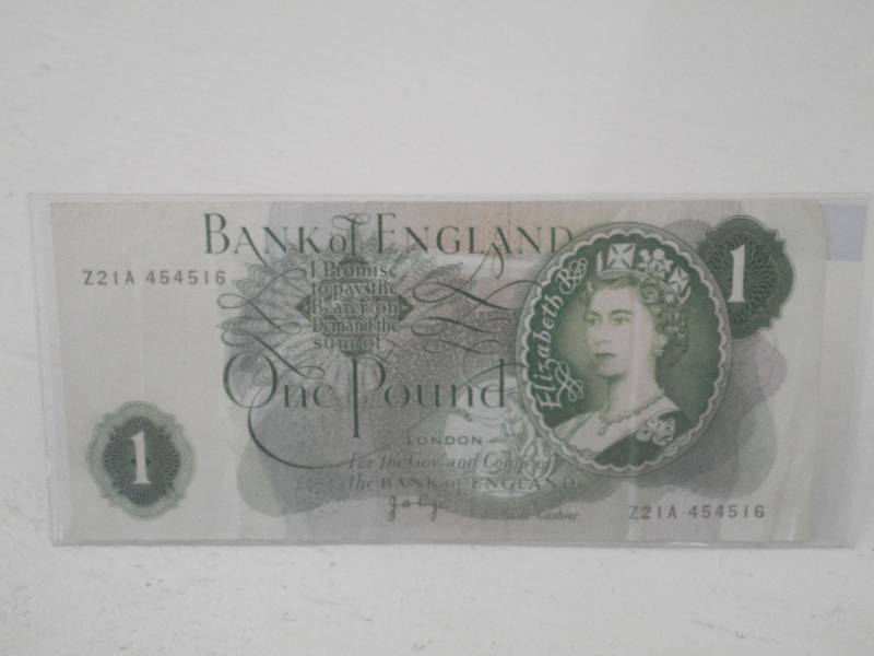 One Pound (1), Bank of England Note...