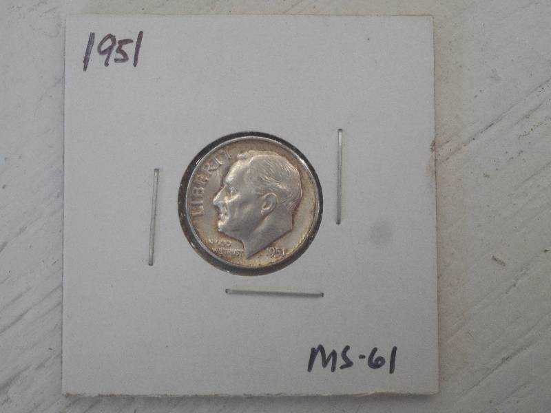 1951 P -  Roosevelt Silver Dime - M...