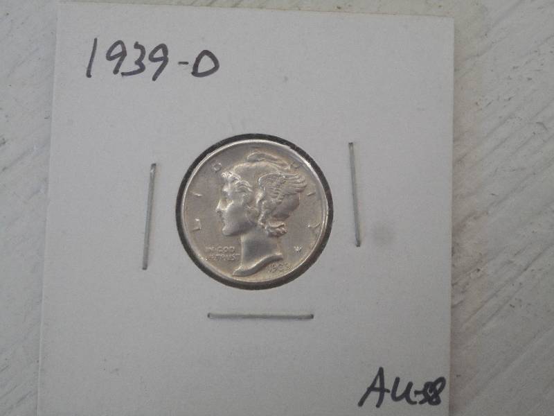 1939 D - Mercury Silver Dime - AU-5...