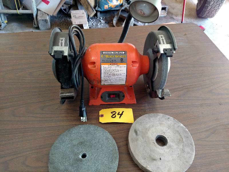 lot 84 image: 8 Bench Grinder with (2) Extra Gri...