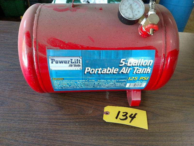 lot 134 image: 5 Gallon Air Tank...