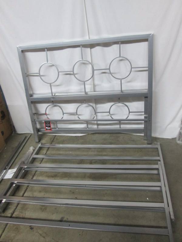 Home Source Industries Queen Metal Bed Frame - Silver