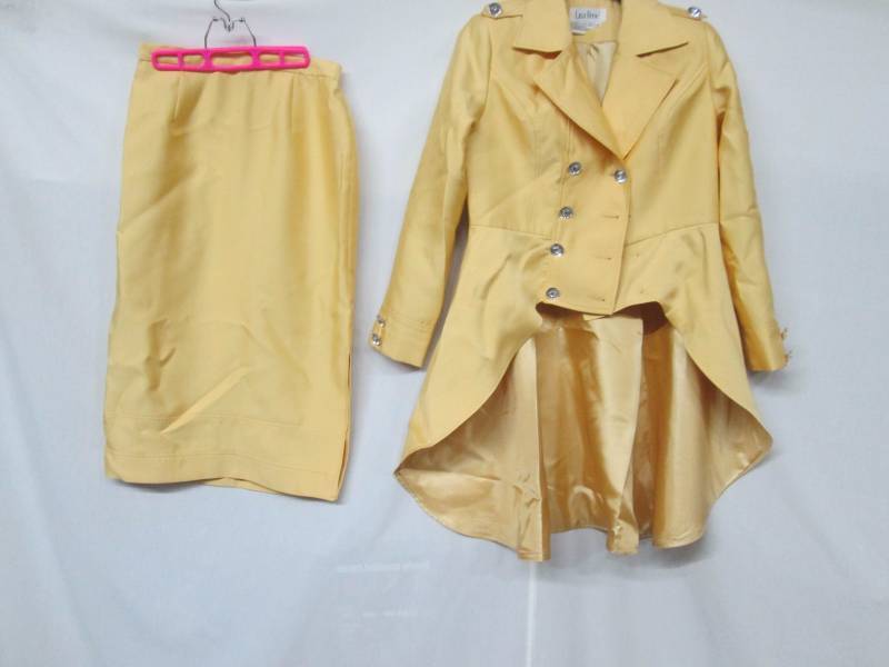 Lisa Rene Misses 2-pc. Double-Breasted Skirt Suit - Canary