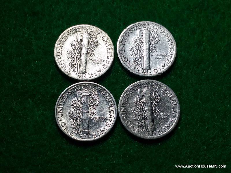 (4) Mercury Silver Dimes - Various Dates