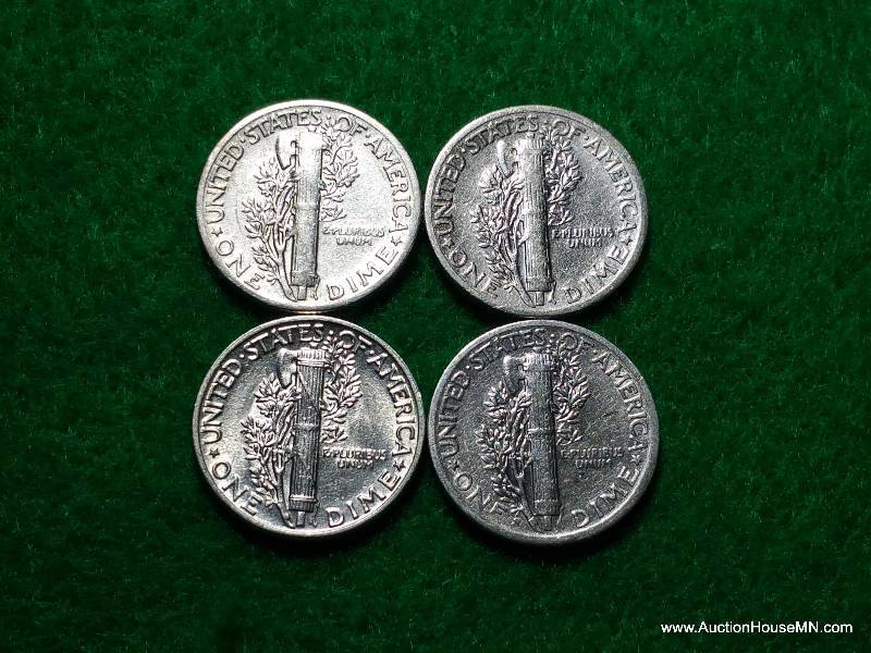 (4) Mercury Silver Dimes - Various Dates