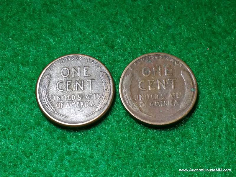 1921 S and 1924 S Lincoln Wheat Pennies  Cents
