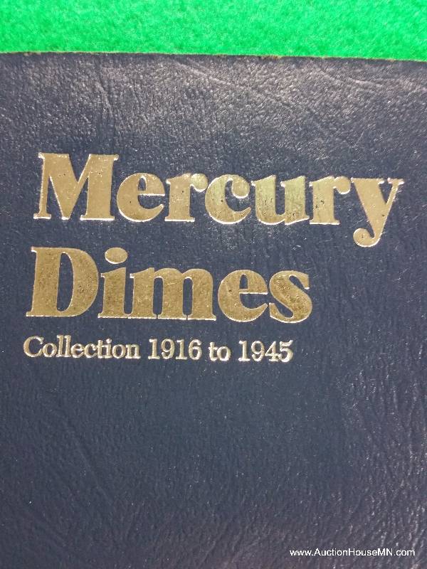 (13) 1916 - 1945 Mercury Silver Dimes in a Whitman