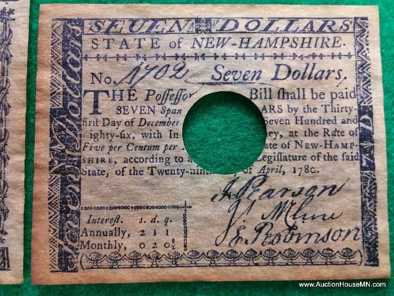 (5) 1778 and 1780 Early American State Notes