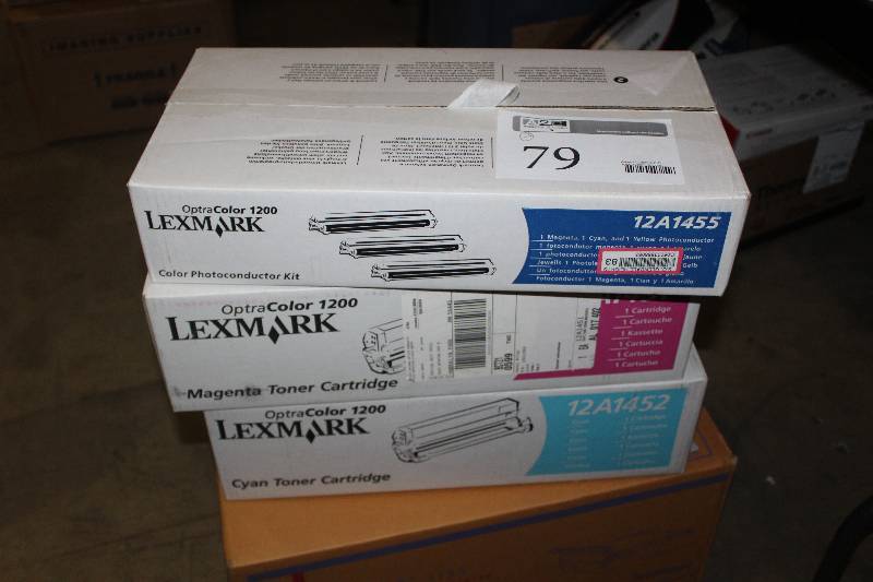 lot 79 image: Lot of (3) Lexmark OptraColor 1200 Toner Cartridges