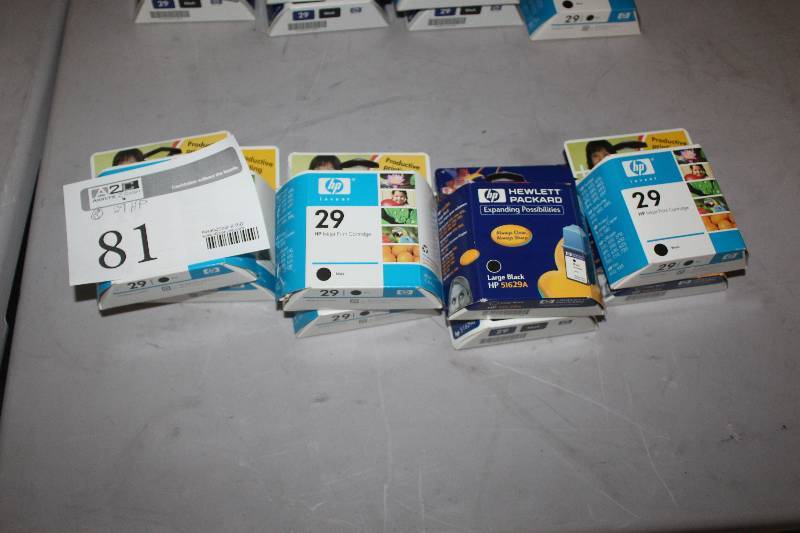 lot 81 image: Lot of (8) HP InkJet Print Cartridge 29