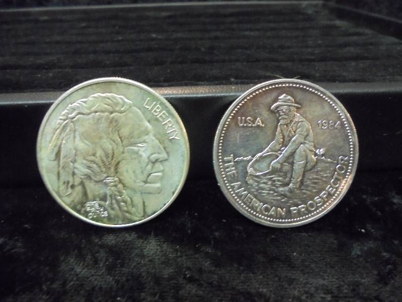 Lot of 2- 1 Troy Oz .999 Fine Silver - Native AmericanBuffalo & American Prospector