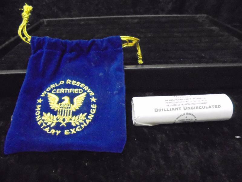 Brilliant Uncirculated Nickles in Roll & Blue Velvet Pouch