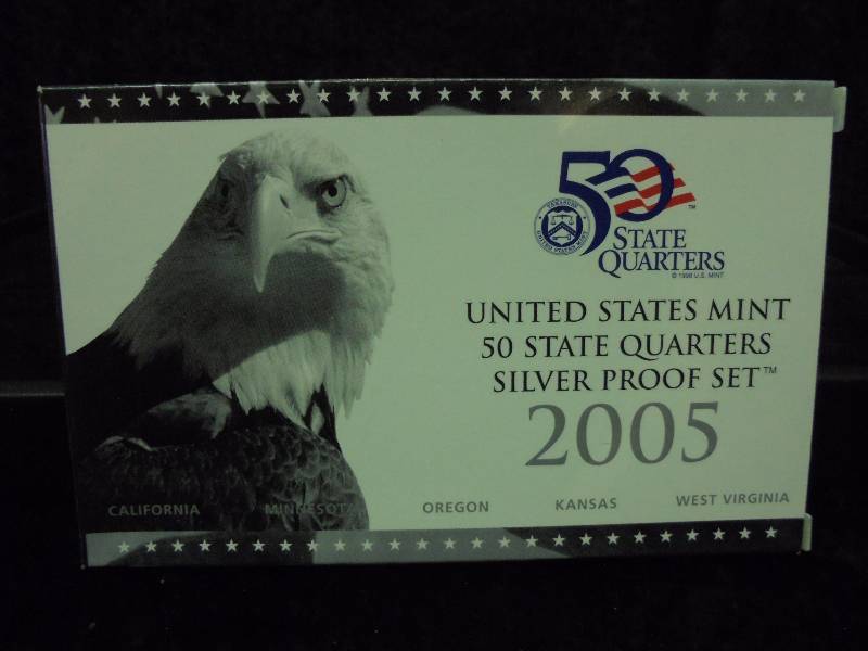 2005 US Mint 50 State Quarters SILVER Proof Set