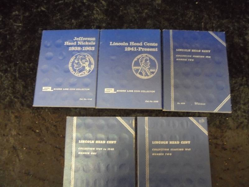 Lot - Misc Lincoln Head & Jefferson Nickels in Books
