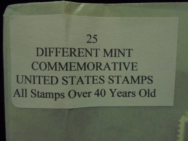 Lot - 25 Commemorative Mint Stamps, All over 40 years old