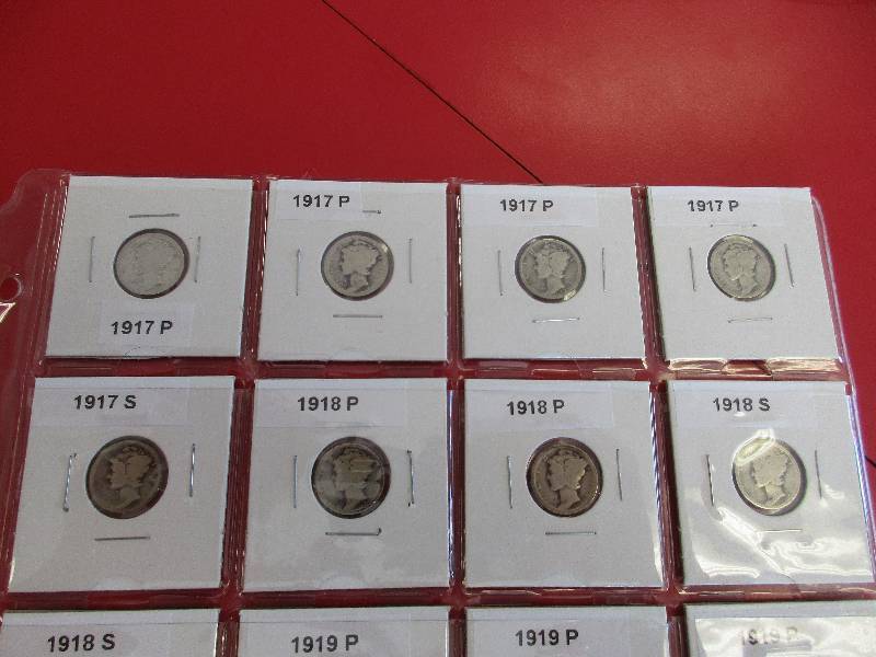 Lot #3 - Lot of (20) harder to find date Mercury Dimes. Dates include 1917-P, 1917-S, 1918-P, 1918-S, 1919-P, 1920-P, 1928-P, 1928-S, 1939-P, 1940-P 1940-D.