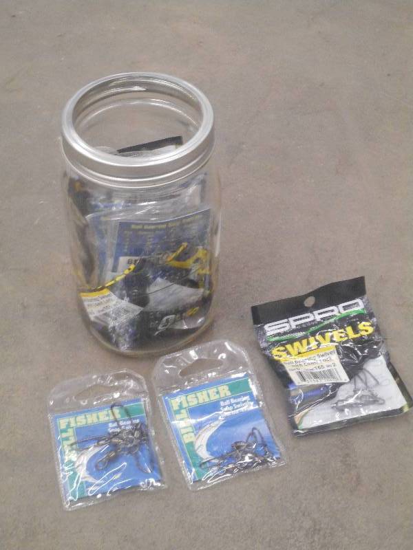 Jar Full Of New Fishing Swivel Pack...