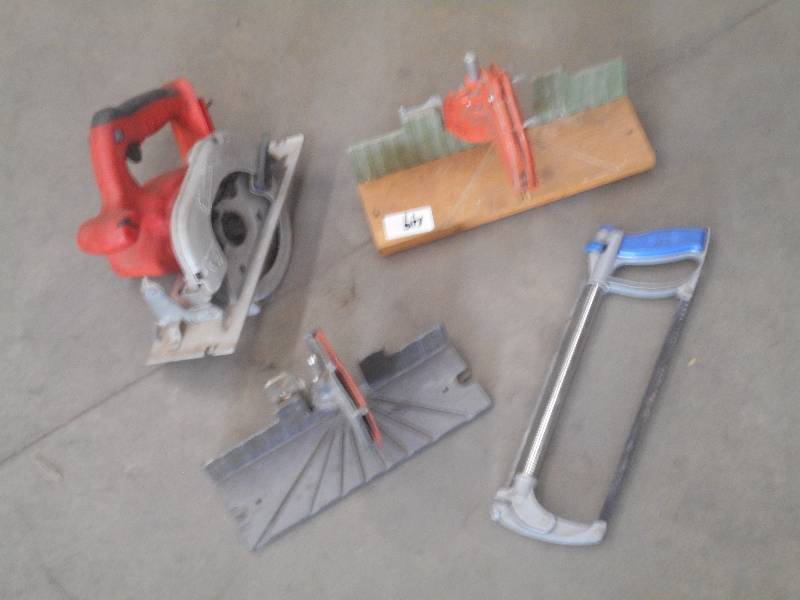 Lot Of (2) Miter Saws, (1) Hack Saw...