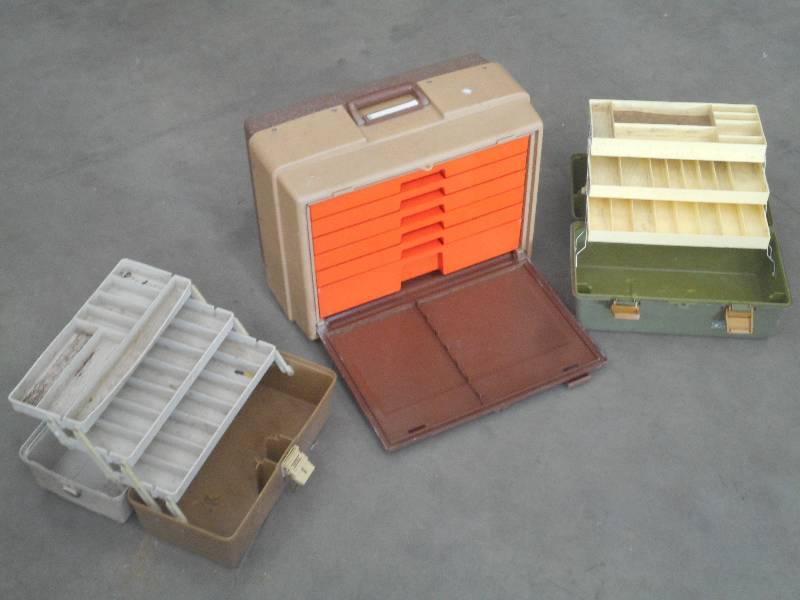 Lot Of (3) Plastic Tackle Boxes ...