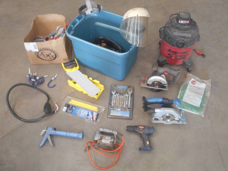 Tote Of Assorted Power Tools, File...