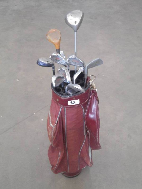 Vintage Golf Bag With Club Set, Pro...