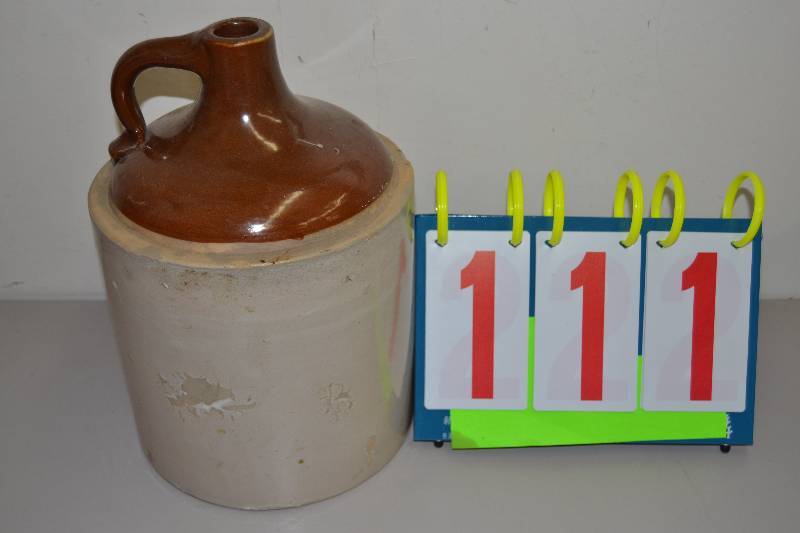 lot 111 image: Antique crock jug