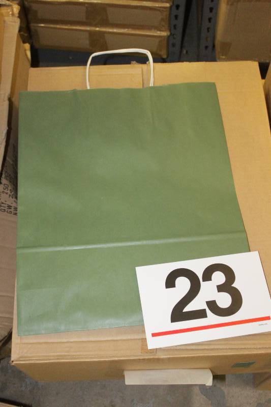 200 Jumbo Green Handled Gift Bags (2 cases of 100 per case)