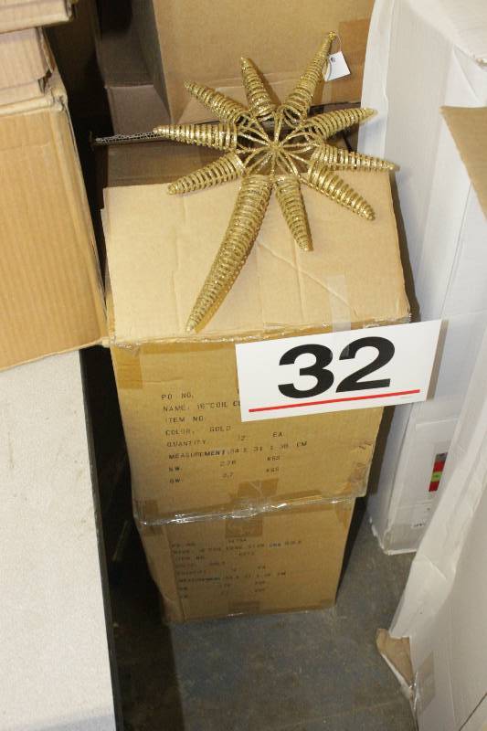 24  Gold metal 16 Coil Star decorator item (12 per case