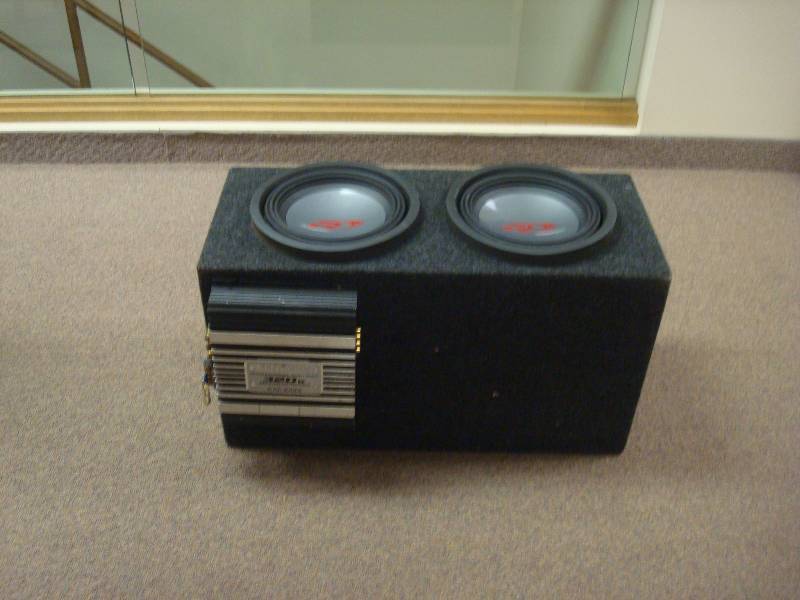lot 53 image: Alpine 10 Sub Woofers In Box With A Kenwood 320 Watt Amp, Untested