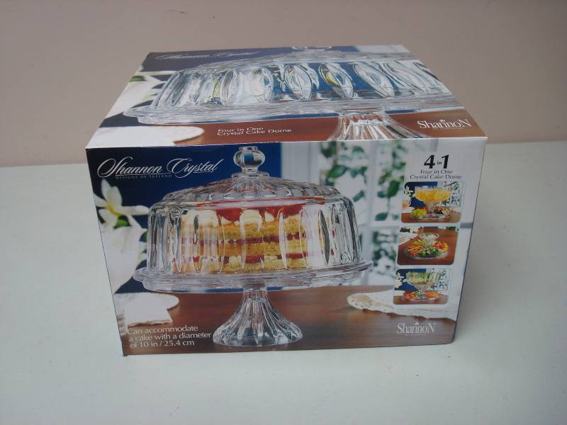 lot 63 image: Shannon Crystal 4 in 1 Cake Dome, Looks New