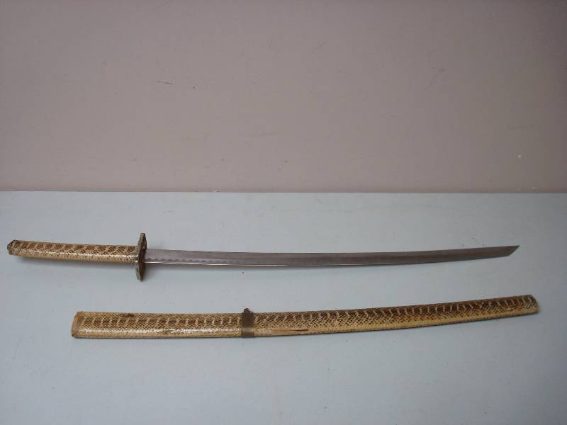 lot 81 image: Samurai Sword, Some Wear, Crack In Case
