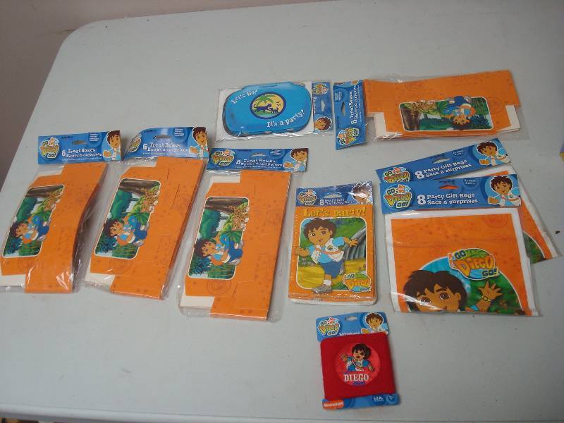 lot 85 image: Lot Of Of Go Diego Party Items, Some Wear To Packages