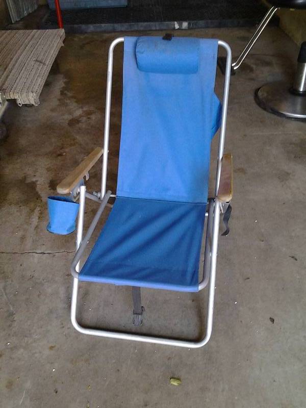Rio Beach Folding Back Pack Chair With Cup Holder