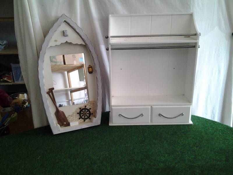 Nautical Mirror 24x12, Wall Mount Cabinet 18x23