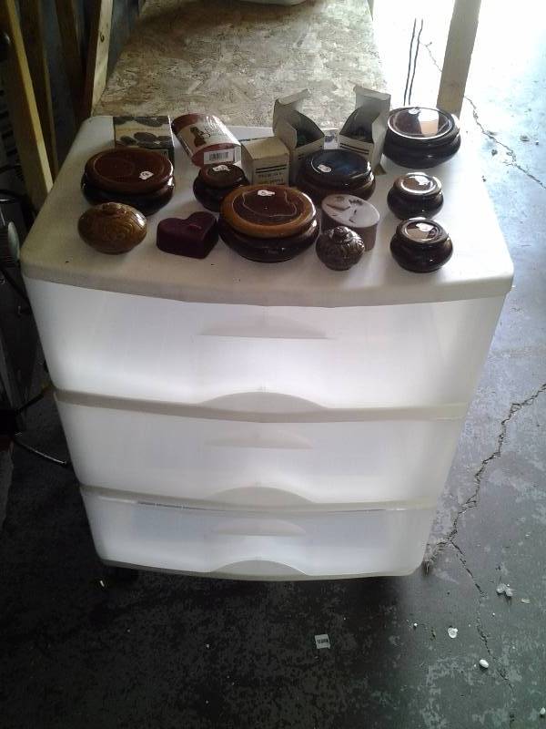3-Drawer Plastic Organizer, Polished Agate Inlay Trinket Boxes