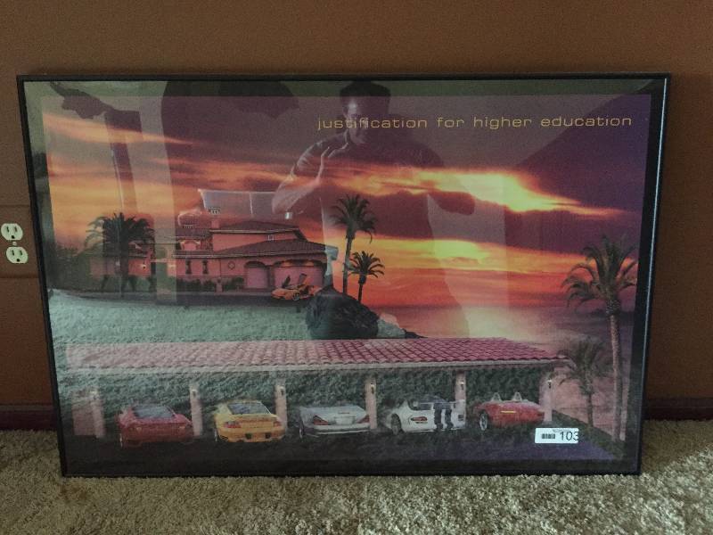 lot 103 image: Justification For Higher Education Framed Print - Sweet
