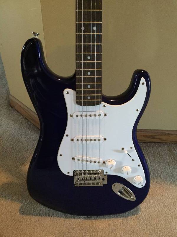 Fender Squier Strat Stratocaster Metallic Baltic Blue Electric Guitar